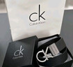 Calvin KleinJeans男士真皮禮盒雙面ck金屬字母帶頭牛皮腰帶節日禮盒HC551H19 003-太空黑 95cm 曬單實(shí)拍圖