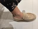 拔佳樂(lè )福鞋女2025秋羊絨皮坡跟通勤單鞋63021CA5 杏色 38 曬單實(shí)拍圖