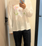 UR2025秋季新款女裝鬼馬童趣休閑手繪印花長(cháng)袖T恤UYL450247 本白 (面料微透) M 曬單實(shí)拍圖