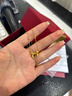 水貝黃金項鏈在逃公主999足金套鏈鎖骨鏈送女友送老婆生日禮物 (大版)在逃公主套鏈(金重約6.1g)+多退少補 40cm+3cm 曬單實拍圖
