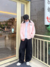 森馬（Semir）休閑褲男秋寬松弧形彎刀褲25長(cháng)褲垂感松弛感抽繩褲子10A525127102 曬單實(shí)拍圖