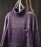 蘑菇同學(xué)條紋撞色提花棉線(xiàn)針織毛衣女秋冬裝寬松大碼遮肉復古休閑套頭線(xiàn)衣 紫色 建議95-160斤 均碼 曬單實(shí)拍圖