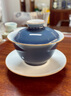 瓷都窯火景德鎮全手工三才蓋碗茶杯單個(gè)高檔顏色釉陶瓷功夫茶具三才泡茶碗 花蕾款【霽藍蓋碗】150ML 曬單實(shí)拍圖