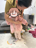 幼歌（YOUGE）嬰幼兒蓬松小熊繡花連帽外衣溫暖刺繡加絨仿羊羔毛外套 粉色兔子 90 cm 曬單實(shí)拍圖