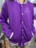 雷薩狼高端珠地棉棒球服定制logo高校社團活動(dòng)班服衛衣開(kāi)衫外套刺繡  NS-658棒球服 清華紫 M 曬單實(shí)拍圖