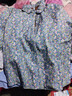 啄木鳥(niǎo)德絨磨毛小碎花長(cháng)袖襯衫女裝2025秋冬寬松減齡上衣加絨打底襯衣 灰藍色（加厚徳絨面料） 3XL 建議135-145斤 曬單實(shí)拍圖