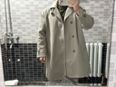馬登工裝德式灰色巴爾瑪肯風(fēng)衣中長(cháng)款戰壕大衣寬松廓形英倫外套男秋 淺灰色 XL 曬單實(shí)拍圖