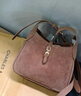 CHARLES&KEITH25冬新品復古絨面hobo腋下包托特包CK2-40782727-1 Mocha Brown摩卡棕 S 曬單實(shí)拍圖