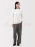 無(wú)印良品（MUJI）女式 起毛羅紋編織半高領(lǐng)長(cháng)袖T恤 上衣打底衫女款內搭春秋女裝 白色 5A L （165/88A） 曬單實(shí)拍圖