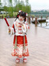 安妮優(yōu)兒（Anneyol）漢服女童冬季兒童馬面裙過年喜慶唐裝2025新款冬裝國風新年拜年服 紅色【送同款毛領(lǐng)】 110 曬單實拍圖