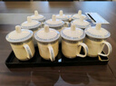 陶相惠茶杯 陶瓷杯會(huì )議杯辦公杯帶蓋10只裝青花杯子商務(wù)水杯套裝350ml 曬單實(shí)拍圖