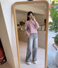 顏域長(cháng)袖寬松毛衣女2025冬季新款慵懶風(fēng)加厚保暖條紋針織衫上衣女 粉色 L 曬單實(shí)拍圖