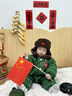 迪士尼（Disney）軍大衣兒童套裝加絨軍綠色嬰兒棉衣加厚寶寶棉服東北小孩冬季衣服 軍大衣_分體款送帽子包包 90 cm 建議22-26斤 曬單實(shí)拍圖