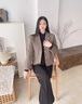 YINGBANI小西裝外套女2025春秋季新款高級感氣質(zhì)休閑百搭顯瘦毛呢西服上衣 單件咖色西裝 L （建議101-110斤） 曬單實(shí)拍圖