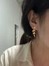 周大福金枝玉葉幸福葉婚嫁三金足金耳釘女黃金耳墜送生日禮物EOF1462 約5.20g計價(jià)(工費580) 曬單實(shí)拍圖