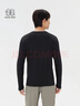KOLON SPORT/可隆POLARTEC長(cháng)袖T恤 男女同款戶(hù)外抓絨刺繡寬松圓領(lǐng)內搭上衣 LURT5ST536-BK 黑色 XL 180/100A 曬單實(shí)拍圖