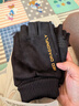 紅蜻蜓手套男冬季漏二指騎行保暖加絨觸屏麂皮絨冬天騎車(chē)防滑半指手套女 半指款·黑色 曬單實(shí)拍圖
