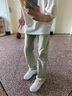 魯雅爾黃泥戰(zhàn)馬印花褲子男春夏季休閑百搭牛仔褲美式hiphop潮牌直筒長褲 黃泥 L 【建議100-120斤】 曬單實拍圖
