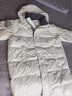 艾方鳥(niǎo)亮面免洗羽絨服女中長(cháng)款黑金韓版加厚200斤孕婦東北極寒羽絨服 石灰白 3XL建議180210斤] 曬單實(shí)拍圖