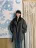 皮爾卡丹（pierre cardin）羊毛呢子大衣女2025秋冬季加厚韓系氣質(zhì)小個(gè)子感毛呢外套 炭灰色雙面羊絨 M 曬單實(shí)拍圖