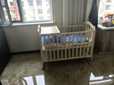 BANGLEDI寶寶床多功能嬰兒床拼接實(shí)木無(wú)漆可移動(dòng)搖搖床帶護欄新生兒嬰兒床 嬰兒床+龍寶寶床品（加厚） 雙層大床（120*66cm）0-12歲 曬單實(shí)拍圖