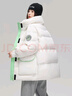 雪中飛【清倉】2025新款撞色克萊茵藍工裝大口袋女士中長(cháng)款羽絨服 白色|8162 M /160/84A 曬單實(shí)拍圖