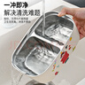 鹿色小學(xué)生飯盒兒童專(zhuān)用餐盒男孩學(xué)校1-6年級分格保溫316不銹鋼便當盒 四格【贈勺筷湯碗+飯盒袋】 曬單實(shí)拍圖