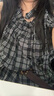 初語(yǔ)設計感綁帶格子掛脖小衫女2025夏季新款韓系寬松無(wú)袖襯衫 黑格 M 曬單實(shí)拍圖