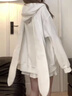 派吉鯊【兔耳朵】連帽衛衣女oversize薄款外套加絨加厚寬松慵懶開(kāi)衫上衣 長(cháng)兔耳朵薄款-白色 M 【建議70-100斤】 曬單實(shí)拍圖