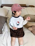 G.DUCKKIDS寶寶秋裝可愛(ài)上衣褲子嬰兒秋季衣服超萌長(cháng)袖牛仔褲早秋女寶套裝 白色上衣+藍色牛仔褲+格子屁簾  73 cm *建議13-18斤左右* 曬單實(shí)拍圖