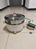 榮事達電煮鍋家用多功能一體學(xué)生宿舍小型泡面鍋電火鍋2到3人用煎炒蒸煮料理鍋電熱鍋帶不銹鋼蒸籠電蒸鍋 3.5L +蒸籠【3-4人】26CM+加長(cháng)電源線(xiàn) 曬單實(shí)拍圖