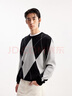 杰克·瓊斯（JACK&JONES） 男生秋季菱格毛衣2025年新款套頭舒適長(cháng)袖百搭針織衫225324005 曬單實(shí)拍圖