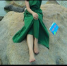 茯見(jiàn)法式高級感綠色掛脖吊帶連衣裙子女春夏2025新款海邊度假氣質(zhì)長(cháng)裙 圖片色M（85-100斤） 曬單實(shí)拍圖
