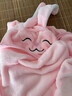 柚琳午睡毯小學(xué)生兒童午休毛毯披肩斗篷趴睡小毯子加厚連帽冬季被子 粉兔款【150*70cm】 曬單實(shí)拍圖