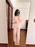 貓人（MiiOW）25新品女士睡衣女超柔軟秋冬保暖情侶款條紋半邊絨家居服可外穿 曬單實(shí)拍圖