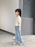 G.DUCKKIDS小黃鴨女童褲子春秋款2025新款中大童牛仔褲洋氣兒童直筒闊腿褲 淺藍色 170 尺碼15~16歲【160-170cm】 曬單實(shí)拍圖