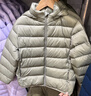 優(yōu)衣庫童裝男童女童高級輕型羽絨連帽外套帽子可拆卸471377 54 綠色 140 曬單實(shí)拍圖