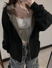 燦圖韓版毛領(lǐng)棉服女秋冬季新款加厚羽面包絨棉服保暖外套小個(gè)子上衣服 灰色 L 曬單實(shí)拍圖
