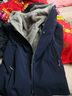 BESNOS意大利品牌整貂內膽派克服女士可拆卸水貂毛尼克服女士皮草大衣 深藍色【全銀嵐】（貂袖） 4XL /【155-175斤】 曬單實(shí)拍圖