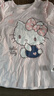 戴維貝拉Hello Kitty聯(lián)名兒童T恤女童抗菌打底衫秋裝上衣 曬單實(shí)拍圖