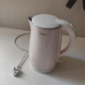 美的（Midea）電熱水壺家用電水壺燒水壺 雙層防燙 0涂層食品級304不銹鋼 1500W快速沸騰 1.7L大容量 HJ1705 曬單實(shí)拍圖