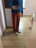 啄木鳥(niǎo)（TUCANO）秋冬直筒褲女式寬松加厚休閑運動(dòng)褲高腰適合搭配褶皺窄闊腿褲SN 橙色 加絨 XL 建議115-125斤 曬單實(shí)拍圖