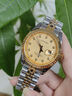勞力士王子瑞士認證手表男士全自動(dòng)石英表夜光防水日志型時(shí)尚金勞專(zhuān)用男表 間金金面 40mm 曬單實(shí)拍圖