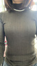 歐時(shí)力OCHIRLY 桑蠶絲羊毛套頭毛衣女修身針織潮流感休閑高級感 啡綠 S 曬單實(shí)拍圖