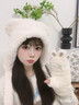 聚莜家毛絨手套女生可愛(ài)甜美兔子耳朵冬季保暖韓版學(xué)生加絨加厚半指翻蓋 兔耳白色加絨加厚手套【翻蓋露指兩用】 曬單實(shí)拍圖