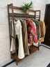 摩瑞迪實(shí)木衣架落地臥室掛衣架家用衣帽架房間掛衣服置物架子木質(zhì)床尾 原木色-長(cháng)60寬40高170cm進(jìn)口全實(shí)木 曬單實(shí)拍圖