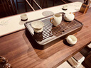 黑檀木茶盤(pán)家用辦公室儲水式一體式茶臺小型花梨木泡茶茶具托盤(pán) 黑檀木 中號【可儲水1500ML尺寸約36*23】 曬單實(shí)拍圖