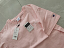 Champion冠軍短袖t恤女25春夏刺繡純棉純色百搭白色正肩t恤 粉色 L 曬單實(shí)拍圖