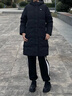 安踏（ANTA）面包羽絨丨中長(cháng)款連帽羽絨服女裝冬季新款防潑水加厚鴨絨保暖外套 【黑巧法棍-中長(cháng)款】基礎黑-3 M (充絨量175) 曬單實(shí)拍圖