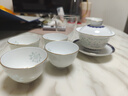 景德鎮陶瓷茶具套裝整套青花玲瓏蓋碗茶杯辦公室功夫茶具長(cháng)輩禮物禮品 鴻運連連6頭茶具套裝 曬單實(shí)拍圖